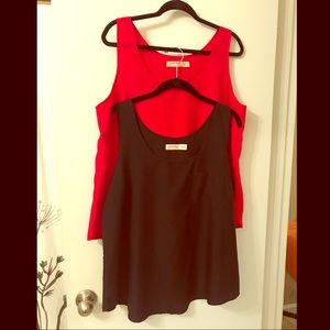 Set of 2 Tank Blouses with Pocket